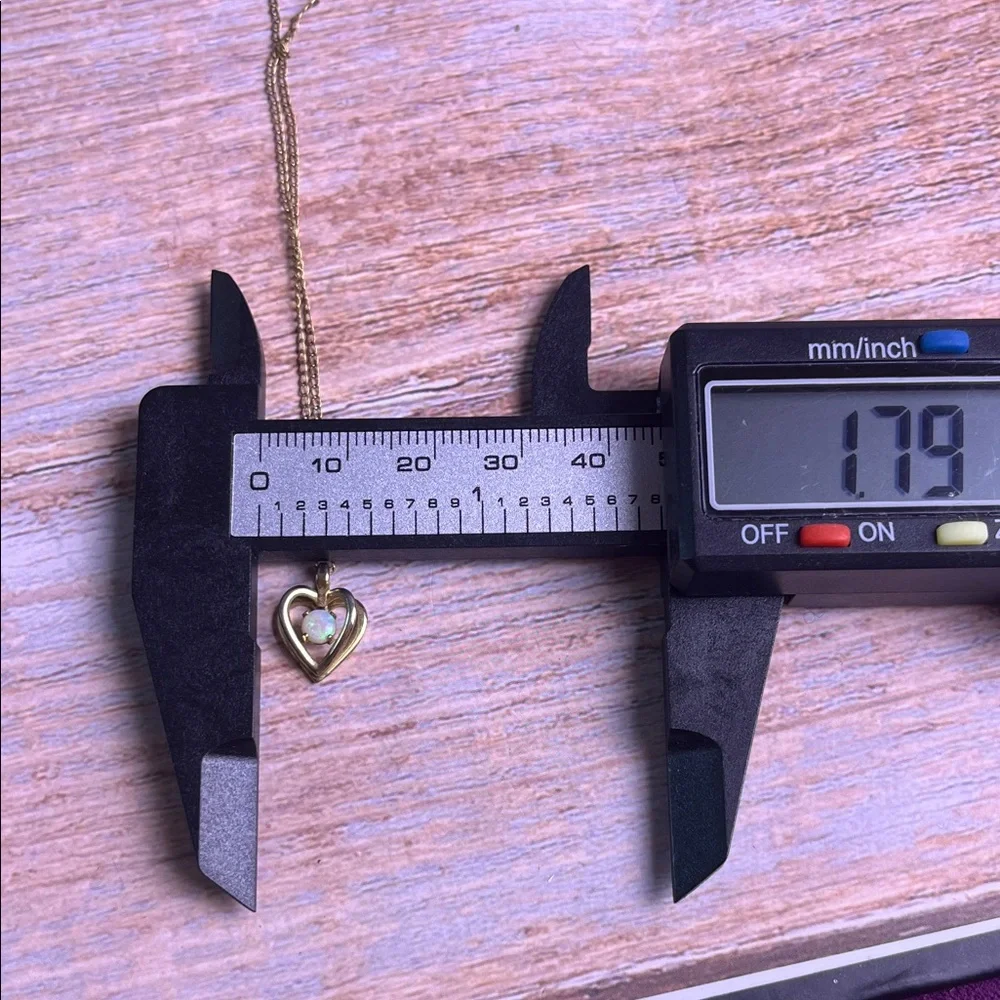 1/20th 14kt GF Gold Heart Necklace with Center Opal